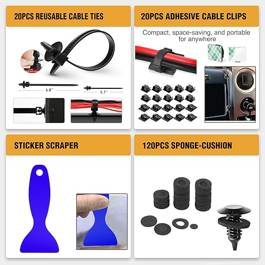 GOOACC 330Pcs Trim Removal Tool, Auto Push Pin Bumper Retainer Clip Set Fastener Terminal Remover Tool Adhesive Cable Clips Pry Kit Car Panel Radio Removal Auto Clip Pliers, Blue