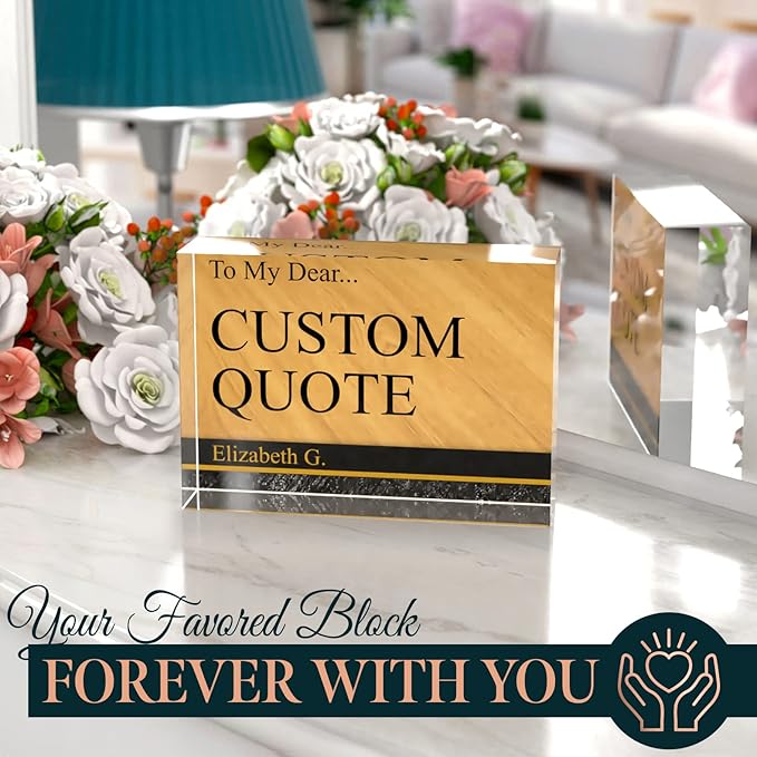 Personalized Gifts, Custom Quote Block Letter Board,Crystal-Clear Acrylic with Gift Box,17 Styles, Holiday and Christmas Gift for Mom, Dad, Girlfriend, Him or Her, Husband, Wife (5"x7, Nolan)