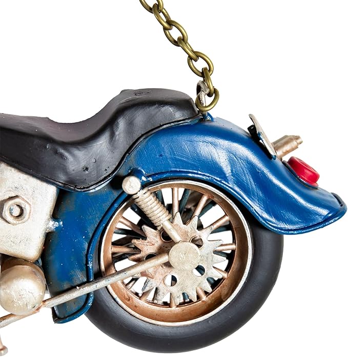 YCHTEWY-Vintage Metal Motorcycle Wall Clock - Battery Operated, Unique Home & Office Decor Gift, Stylish Art Deco Design(B)