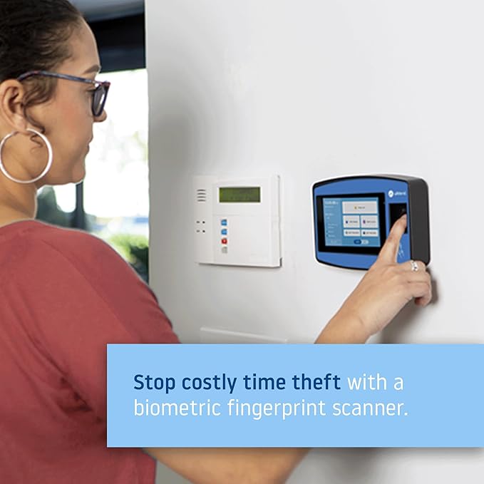 uAttend NX2500 Biometric Fingerprint, RFID, PIN Time Clock for Small Business – Cloud-Based Attendance System with Optional Payroll Integration – All-in-One System