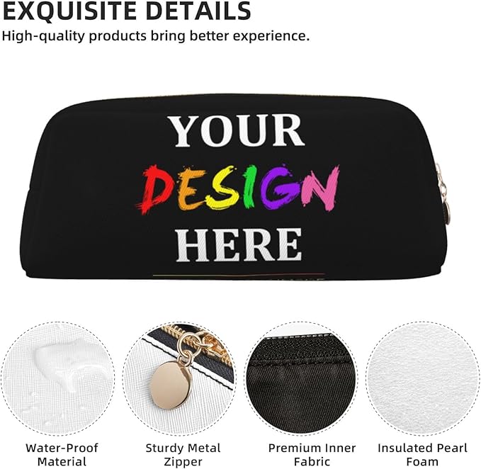 Custom Letter Pencil Case for Kids with Name Photo Image, Personalized Pencil Box for Women Men, Pen Pouch Organizer School Supplies for Teen Students