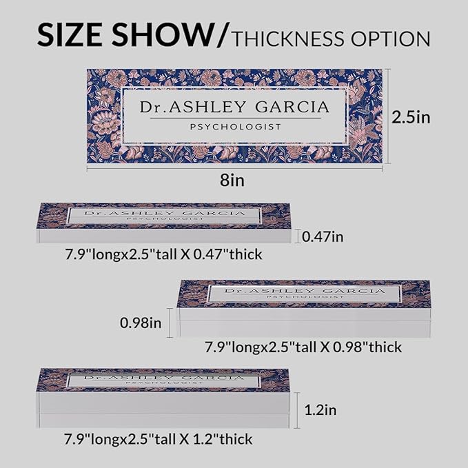 Office Desk Name Plate Personalized, Custom Name Plates for Desks on Acrylic Glass, Office Desk Decor Nameplate, Desk Accessories, Personalized Office Gift for Boss Coworkers