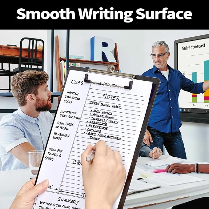 Sooez Plastic Clipboard with Pen Holder, [10% Thicker] Clip Boards 8.5x11 with Low Profile Clip, Cute Hanging Clipboard, Standard Letter Size A4 for Women Teacher, Office & School Supplies