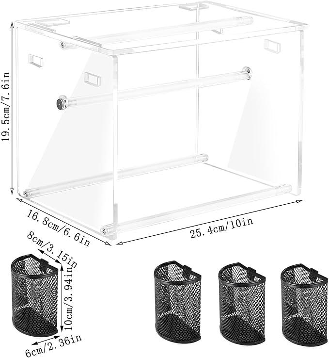 (Acrylic Label Machine Stand) Label Roll Holder for Rolls and Fanfold Labels,Acrylic Label Holder for Thermal Printer,Desktop Label Printer Holder for Home,Office,Study,Small Business