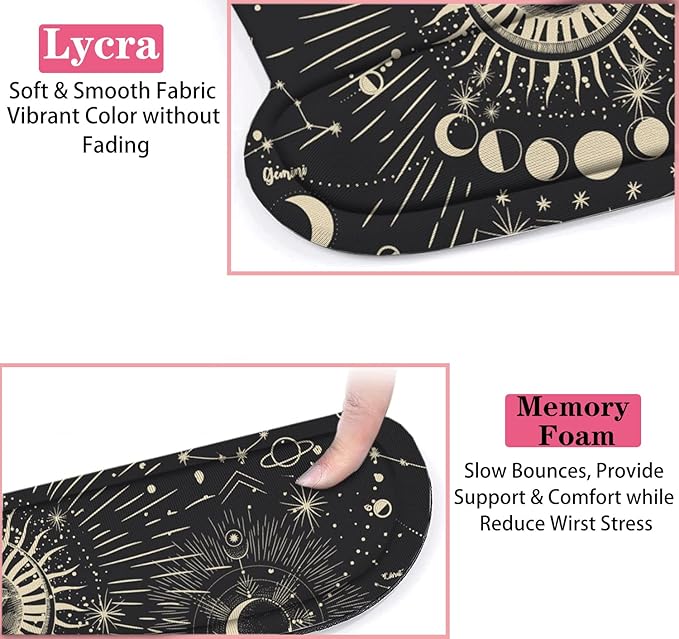 LATEEFAH Mouse Pad with Wrist Rest, 3-in-1 Gaming Mouse Pad, Keyboard Wrist Rest, Ergonomic Memory Foam Mousepad with Wrist Support for Computer Keyboard