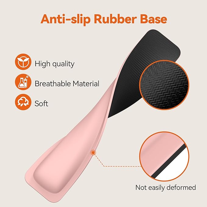 TECKNET Wrist Rest for Computer Keyboard, Thicken Memory Foam Wrist Support Pad for Keyboard, Ergonomic Palm Rest for Pain Relief, Anti-Slip Rubber Base, 17x3.3 in, 1 inch (25mm), Pink