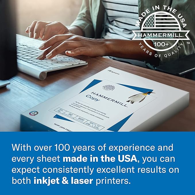 Hammermill Colored Paper, 20 lb Buff Printer Paper, 8.5 x 11-1 Ream (500 Sheets) - Made in the USA, Pastel Paper, 103325R