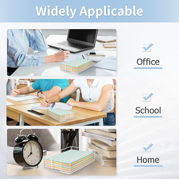 Acrylic Sticky Note Holder, 4 x 6 Crystal Clear Sticky Note Dispenser Acrylic Notepad Holder for School Home Office Desk Organization