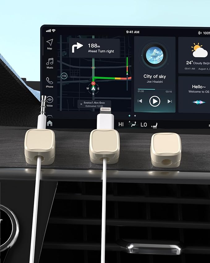 Magnetic Cable Clips, Adjustable Cord Holder Management, Adhesive Wire Keeper Organizer for Home Office Desk Phone PC Car Wall Desktop Nightstand Appliance (9-Pack Beige)