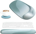 Ospelelf Wrist Rest for Keyboard and Mouse Ergonomic Mouse Pad with Wrist Support Memory Foam Wrist Rest for Computer Keyboard,3-in-1 Gel Mouse and Keyboard Pad for Office Geometry Green