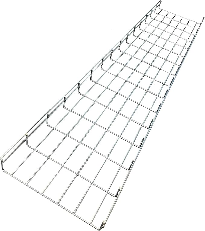 Kable Kontrol Cable Tray - 5 Feet Long x 24" W x 6” H - 8 Pcs Bulk Pack - Wire Mesh Tray Cable Management Rack Cords Organizer Cable Basket, Zinc Plated Steel NEC Approved for Network, Fiber Optic