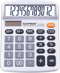 CATIGA 12 Digits Desktop Calculator with Large LCD Display, Dual Solar Power and Battery, Standard Function for Office, Home, School, CD-2786