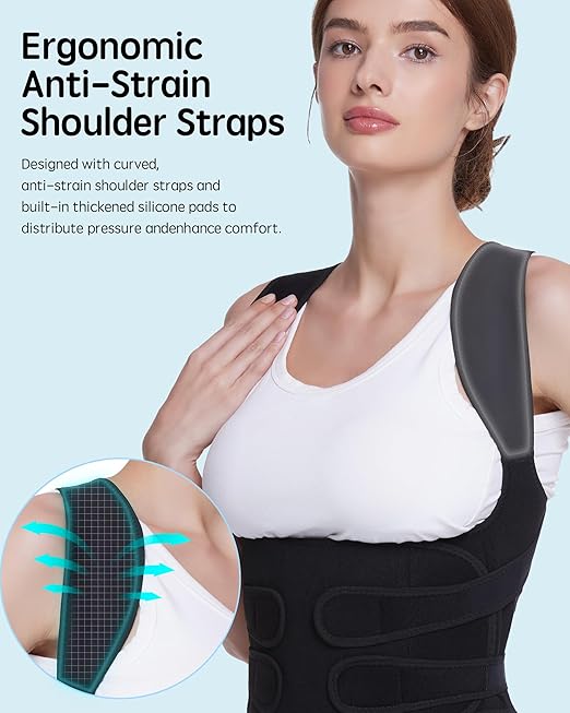 Back Brace Posture Corrector for Women and Men, Adjustable Upper and Lower Back Support for Pain Relief, Hunchback, Scoliosis, Comfortable and Invisible Under Clothes