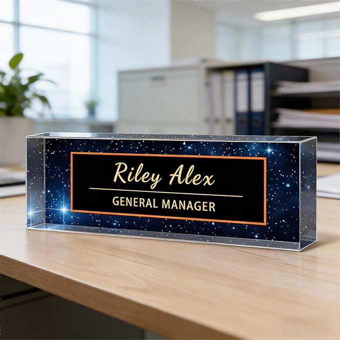 Custom Name Plate for Desk, Acrylic Name Plate Office Desk Decor for Women, Coworkers, Teacher, Employee Appreciation Gifts (S11)