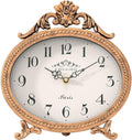 Abdurey Vintage Table Clock on Stand,Desk and Shelf Decorative Clock,French Rustic Style Mantel Clocks,Metal Frame Antique Gold Finish,Farmhouse,Bedroom, Bedside,Living Room,Gift Clocks