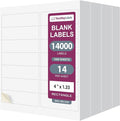 NextDayLabels 4x1.33 Inch Rectangle Stickers White Blank Labels for Laser Inkjet Printer - 14 Per Sheet Self-Adhesive Address Mailing Barcode Made in USA - 14,000 Labels