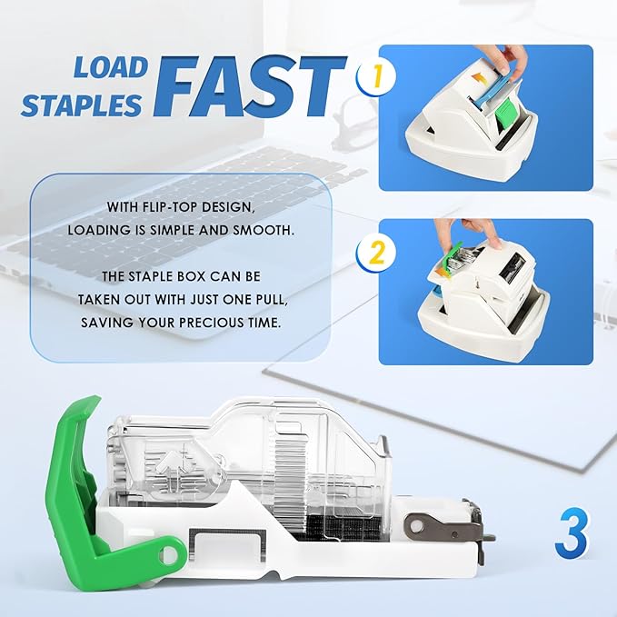 Electric Stapler, Heavy Duty 70 Sheets Automatic Stapler, Jam-Free, Flat-Clinch & Quiet for Home and Office, with 5500 Staples