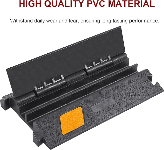 OrangeStar 6 Pack 17" Cable Protector Cover Ramps, 2-Channel Floor Protective Wire Cord Ramp, Heavy Duty Driveway Speed Bump