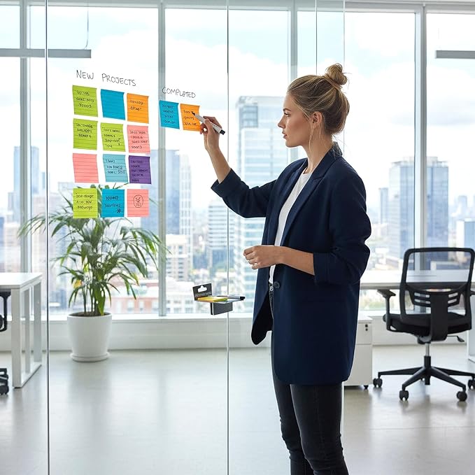 72 Pack Lined Sticky Notes 3x3 in Bright Ruled Post Stickies Colorful Super Sticking Ruled Stickies Multi Colors Sticky Notes with Lines Self-Stick Note Pads Bright Colors for School Office Meeting