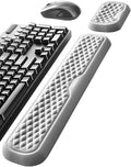 Vaydeer Wrist Rest for Keyboard and Mouse, Computer Ergonomic Wrist Support Pad, Soft Memory Foam Arm Cushion for Desk, Palm Hand Office Laptop Typing-Gray