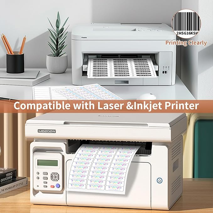 1" x 2 5/8" (1000 Sheets) Address Labels Sticker Paper for Laser/Ink Jet Printer, Printable and Writable White Sticker Label- Matte, 30 per Page Label (Total 30000 Labels)