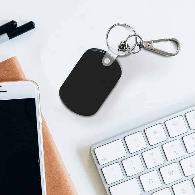 Tag Soft Plastic Keychains - 10 pack - Small Key Tag Chain For Staying Organized - Rubber Key Ring Keychain – Black