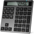 Rechargeable Wireless Number Pad for Laptop, 34 Keys Numeric Keypad with Dual Bluetooth & Display, 2-in-1 Numpad and Calculator, Slim Portable Number Pad Keyboard for Windows, Mac, PC, Tablet