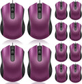 Hoteam 12 Pcs Purple Wired Computer Mouse Bulk Cord USB Computer Mice Ergonomic Wired Mouse for Pcs, Computers, Laptops, Gaming Office Home Supplies