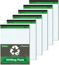 KAISA Graph Paper Legal Pads Writing Pads 600 Sheets Recycled Paper 8.5"x11.75" Quad Ruled 4x4 Perforated 50sheets/pad Grid Paper Notepads Writing Tablet White For Office Supplies (White 6pad, 8.5x11.75'')