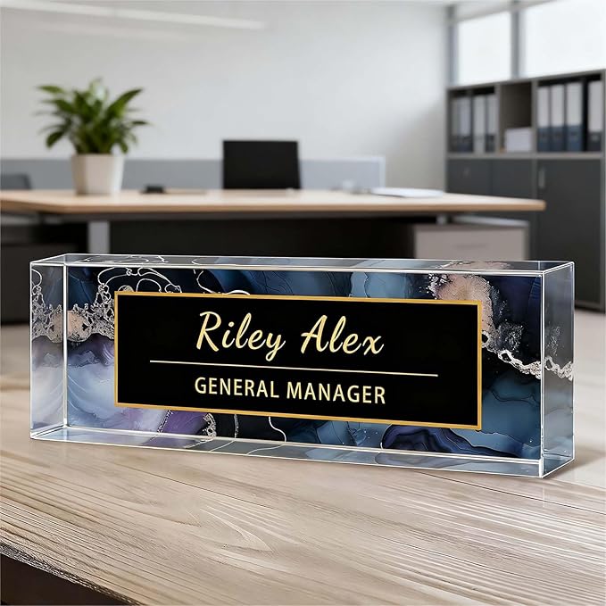 Desk Name Plate Personalized, Office Decor Cute Desk Accessories for Employee Appreciation Gifts Office Gifts for Boss, Teacher (S4)