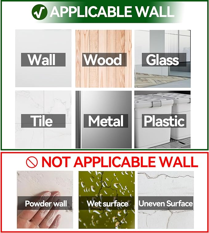 8.5" x 11" Acrylic Sign Holder Wall Mount, Self Adhesive Wall Sign Holder,Clear Plexiglass Sign Holder Window/Door Sign Holder,No Drilling,Silver 6 pack