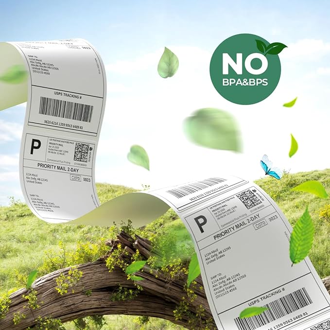 4x6 Thermal Shipping Labels - 1 Roll of 350, Perforated & Strong Adhesive, Direct Thermal Labels Compatible with Rollo, Zebra, for Amazon UPS FedEx Shopify