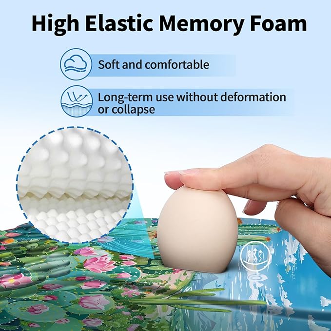 YIWEI Ergonomic Mouse Pad with Wrist Rest - Comfortable Office Mousepad with Memory Foam Wrist Support for Carpal Tunnel Relief, Mouse Pads with Non-Slip Base for Gaming and Home (Cactus)