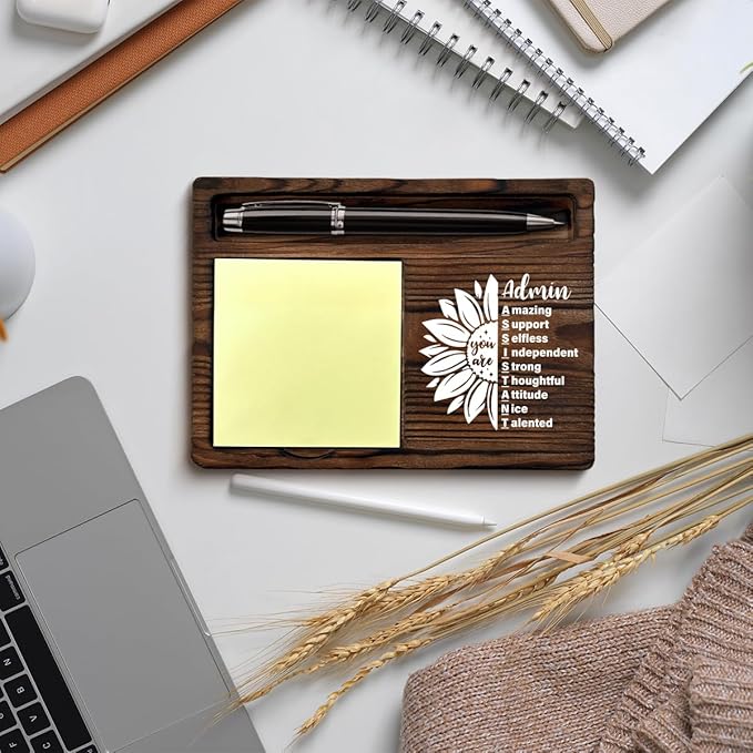 Admin Assistant Gifts for Women, Inspirational Gift for Secretary Admin Assistant, Admins Sticky Note Holder for Office Desk Decor