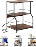 23.62 x 18.9” Large Printer Stand with Locking Wheels, 3 Tier Printer Table with Storage, Rolling Cart Station for Home Office Kitchen, Rustic Brown
