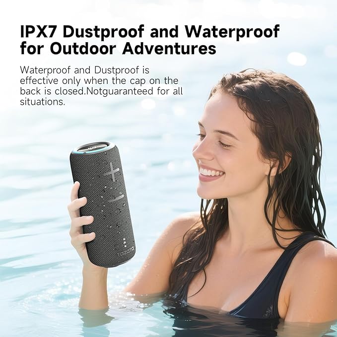 TAZATA Portable Bluetooth Speaker, 30W 360° Surround Sound IPX7 Waterproof Wireless Golf Speakers,Outdoor Loud TWS Speaker for Beach,Party,Camping,Birthday Valentines Gifts