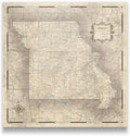 Push Pin Missouri Map Board - With Push Pins to Mark Missouri Travel - Handmade in Ohio, USA - Design: Rustic Vintage