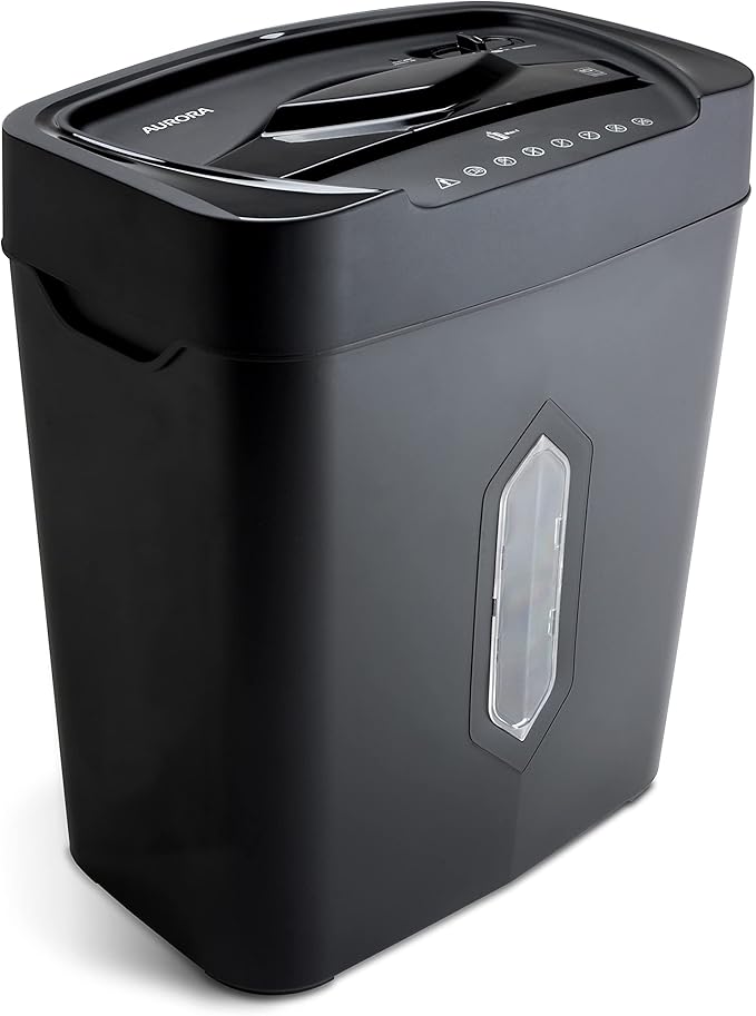 Aurora 12 Sheet Crosscut Paper and Credit Card Shredder with 5.2 gal Wastebasket