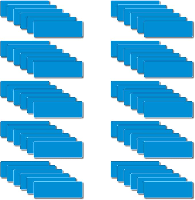 Magnetic Dry Erase Magnets Labels 3x1 inches, Reusable Name Tags, Organizing Schedules in Office/Classroom. Work on Fridge/White Board (Blue 60Pcs)