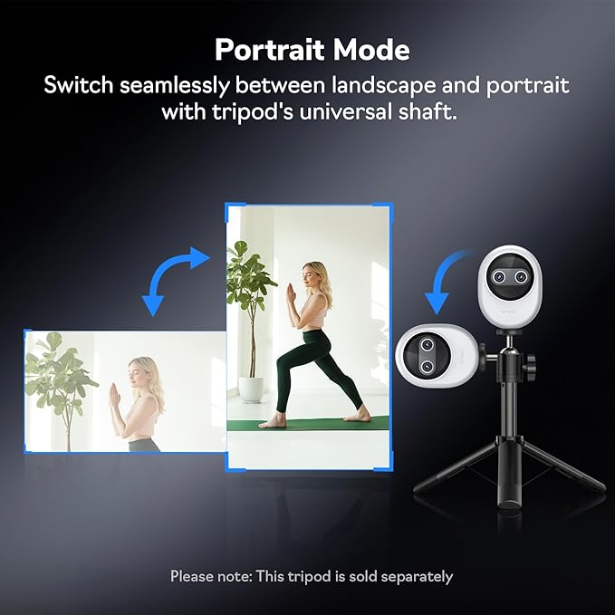 EMEET Piko 4K Webcam for Streaming, World’s 1st Dual-Camera AI-Powered 4K Camera w/AI Autofocus, 3 Mics Array&3 Sound Modes, USB Webcam with Clip, Great for Streaming, Desk Setup