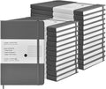 Coopay 24 Pack A5 Journal Notebooks Bulk, 160 Pages, 100GSM Thick Paper, 8.3 x 5.5 inch Hardcover Lined Leather Journals for Writing Office School Business,Bulk Notebook for Work Men Women(Gray)