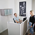 OBEX Acrylic Mounted Small Brackets Quality Desk Privacy Panel & Divider for Your Office Cubicle-Increase Separation & Improve Productivity, 18" x 42", Clear
