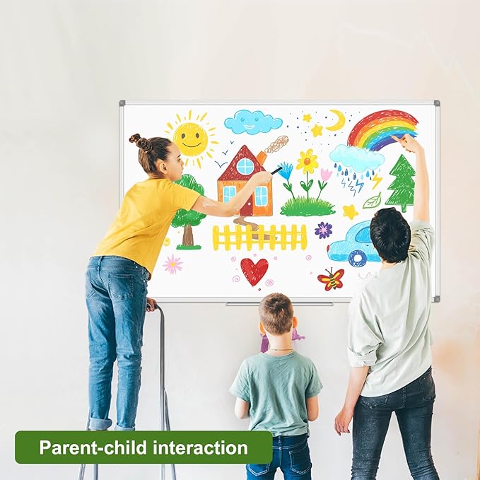 Lockways Dry Erase Board 72 x 48 Inch, Large Magnetic White Board Pack of 2, Aluminium Frame Whiteboard with Marker Tray for School, Office and Home