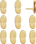 Hiking Boot Print Push Pins - Gold Boot Print Pins - for Cork Board, Maps, or Lapel Pin Use - Designed in USA - Set of 10