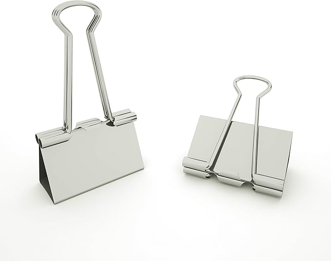 Nctinystore Binder Clips Medium Metal Clamp 1.25 inch / 32 mm (Silver, 14-PCS)