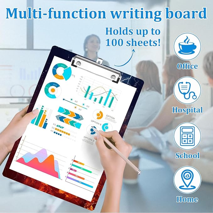 Baseball Clipboard Decorative Clip Board with Metal Clip A4 Standard Size 12.5" X 8.7" for Teacher Students Nurses Office