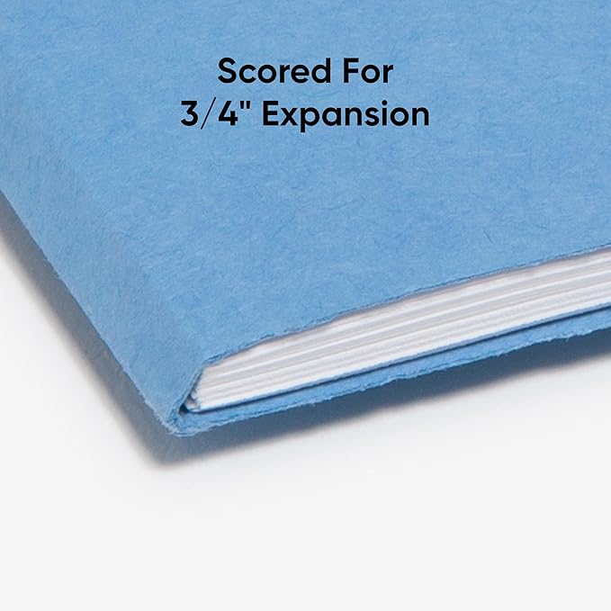 Smead Fastener File Folders, Reinforced 1/3-Cut Tabs, 2 Fasteners, Letter Size, Blue, 50 per Box (12040)