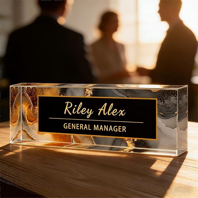 Desk Name Plate Personalized, Office Decor Cute Desk Accessories for Employee Appreciation Gifts Office Gifts for Boss, Teacher (S3)