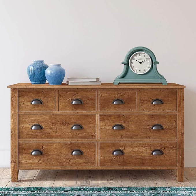 Presentime & Co. Mantel Clock Vintage Farmhouse Series, Napoleon Desk & Shelf Clock, 13 x 10 inch, Domed Lens, Quartz Movement, ABS Plastic Case, Aged Teal Finish (Home/Tabletop Decoration)