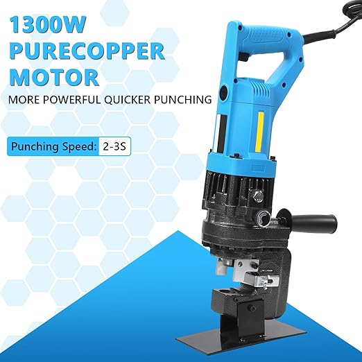 1300W Hole Electric Hydraulicunch 110V Electric Hydraulic Punching Tool 10T Output Force Hole Puncher for Metal Steel Plate Iron Plate